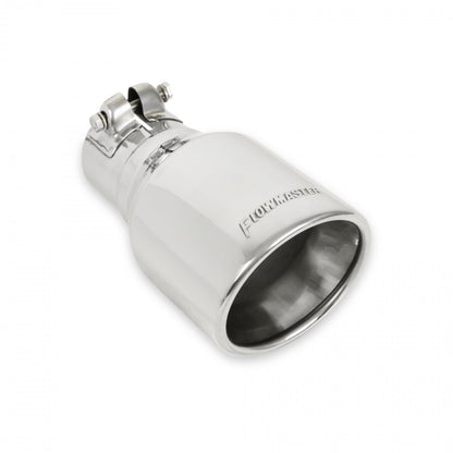 FLOWMASTER Exhaust Tip Exhaust Tip 4.00 Inch Rolled Angle Polished SS Fits 2.50 Inch Tubing Clamp On
