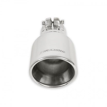 FLOWMASTER Exhaust Tip Exhaust Tip 4.00 Inch Rolled Angle Polished SS Fits 2.50 Inch Tubing Clamp On