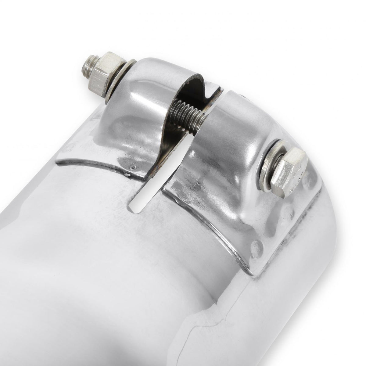 FLOWMASTER Exhaust Tip Exhaust Tip 4.00 Inch Rolled Angle Polished SS Fits 2.50 Inch Tubing Clamp On