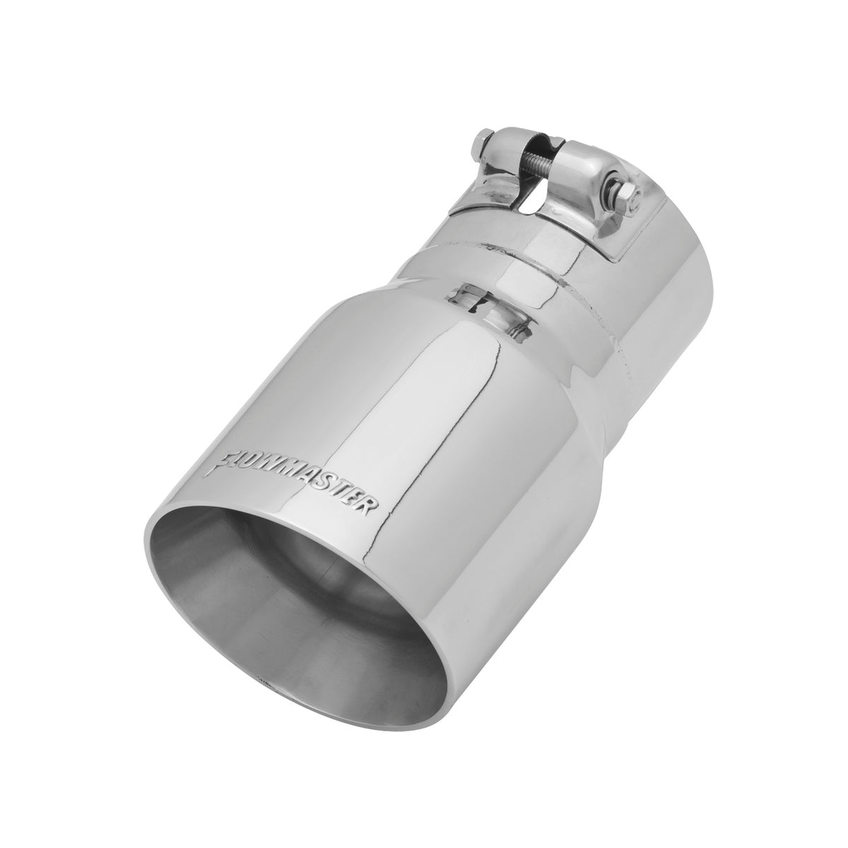 FLOWMASTER Exhaust Tip Exhaust Tip 4.00 Inch Angle Cut Polished SS Fits 3.00 Inch Tubing Clamp On