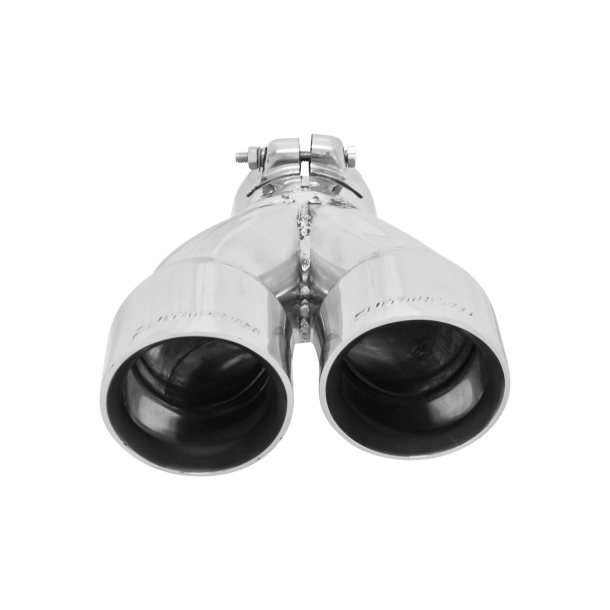 FLOWMASTER Exhaust Tip Exhaust Tip 3.00 In Dual Angle Cut Polished SS Fits 2.50 Inch Right -Clamp On