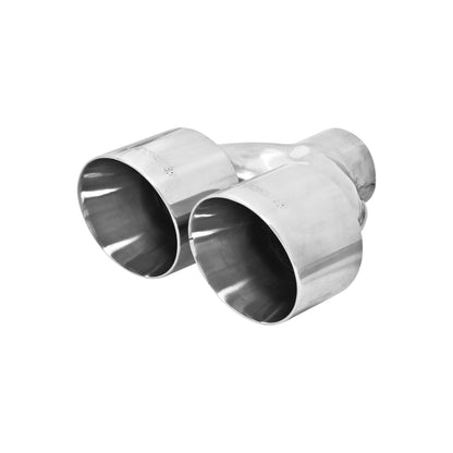 FLOWMASTER Exhaust Tip Exhaust Tip Dual 4.00 Inch Angle Cut Polished SS Fits 2.50 Inch Tubing Weld On