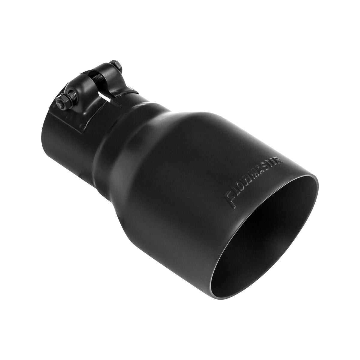 FLOWMASTER Exhaust Tip Exhaust Tip 4.00 Inch Black Ceramic Coated Fits 2.5 Inch Tubing- Clamp On