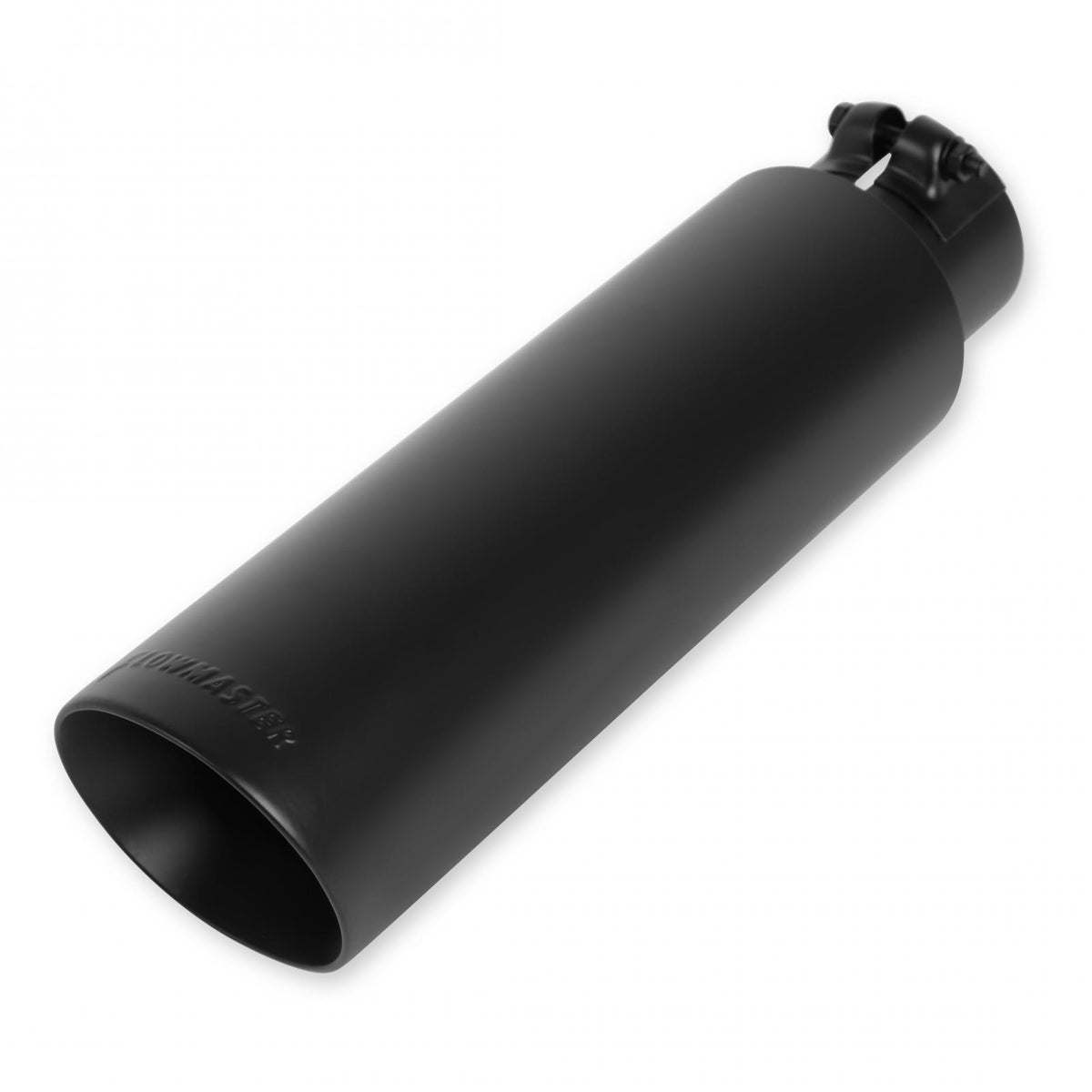 FLOWMASTER Exhaust Tip Exhaust Tip 3.5 Inch Black Angle Cut Fits 2.5 Inch Tubing- Clamp On