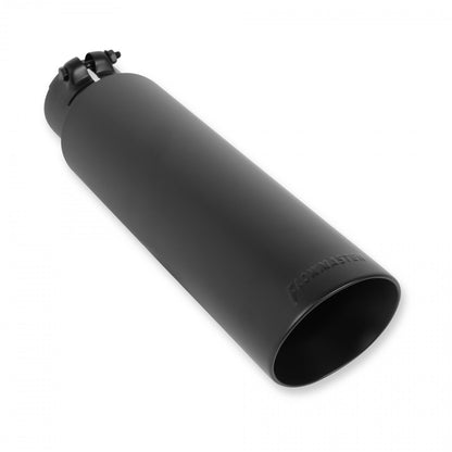 FLOWMASTER Exhaust Tip Exhaust Tip 3.5 Inch Black Angle Cut Fits 2.5 Inch Tubing- Clamp On