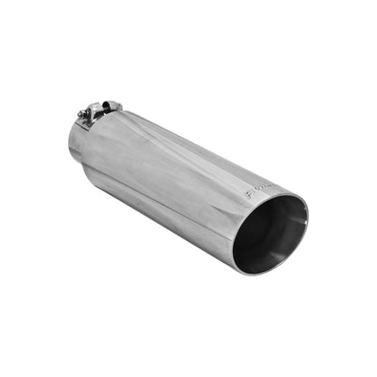 FLOWMASTER Exhaust Tip Exhaust Tip 3.50 Inch Angle Cut Polished SS Fits 2.50 Inch Tubing Clamp On