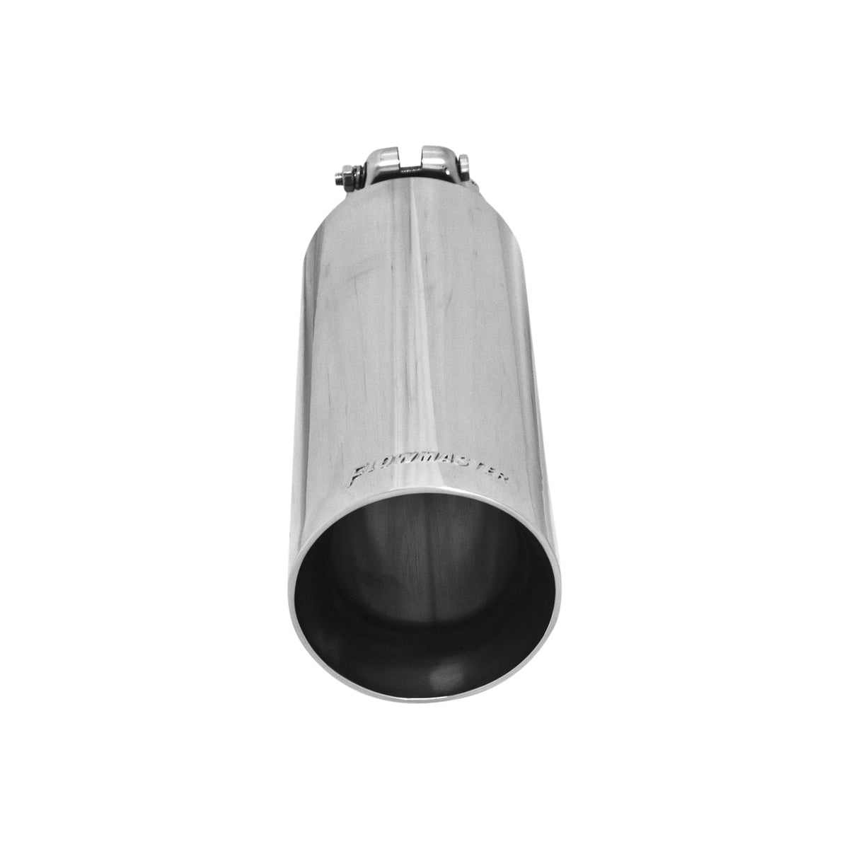 FLOWMASTER Exhaust Tip Exhaust Tip 3.50 Inch Angle Cut Polished SS Fits 2.50 Inch Tubing Clamp On