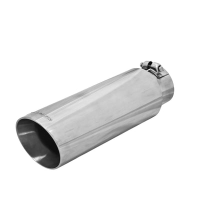 FLOWMASTER Exhaust Tip Exhaust Tip 4.00 Inch 13 Angle Cut Polished SS Fits 3.00 Inch Tubing Clamp On