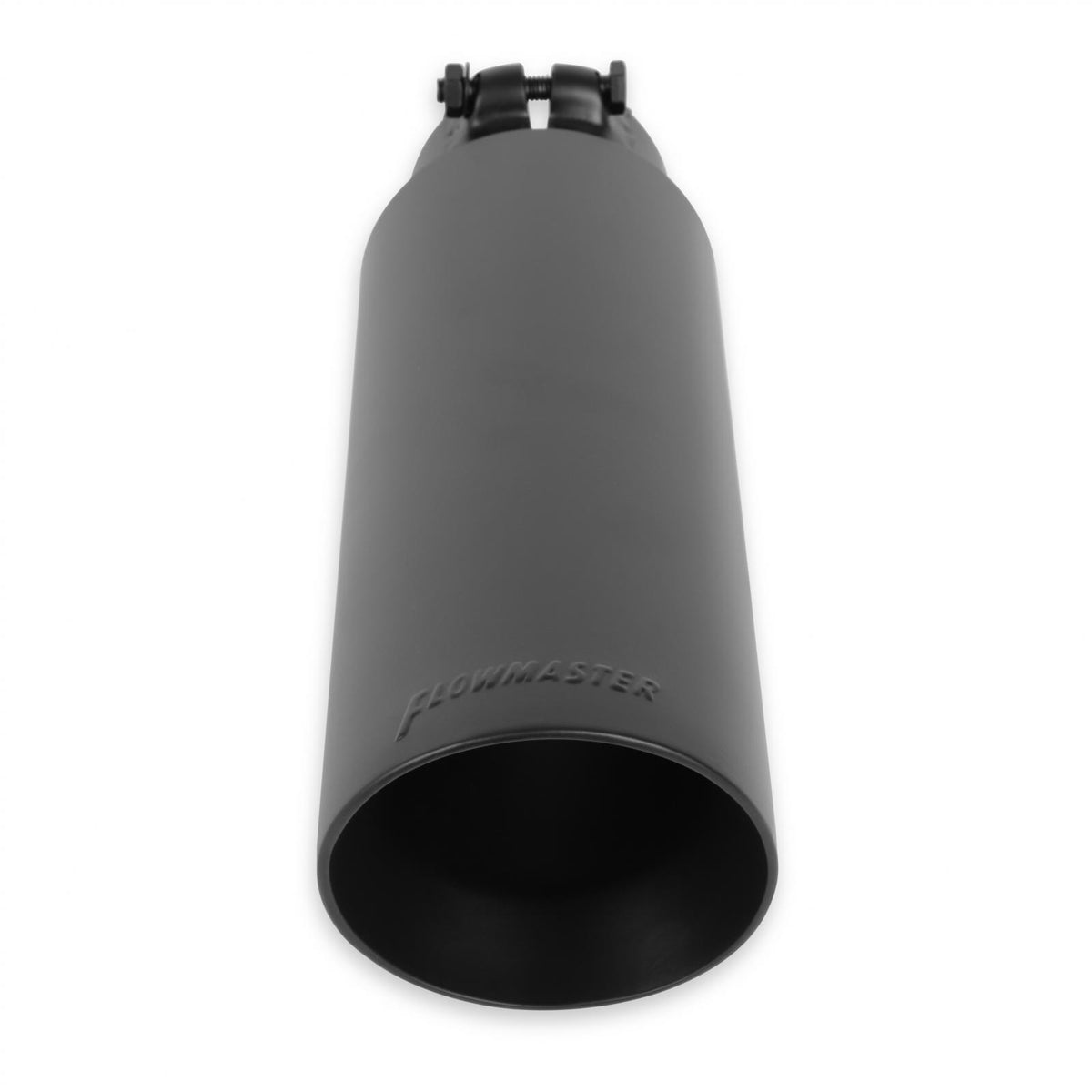 FLOWMASTER Exhaust Tip Exhaust Tip 4.00 Inch Black Angle Cut Fits 3 Inch Tubing, 13.00 Inch Long Clamp On