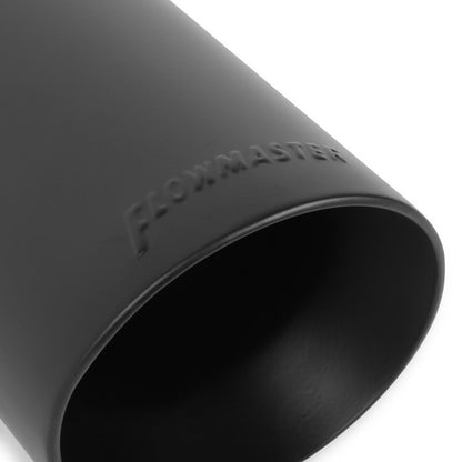FLOWMASTER Exhaust Tip Exhaust Tip 4.00 Inch Black Angle Cut Fits 3 Inch Tubing, 13.00 Inch Long Clamp On