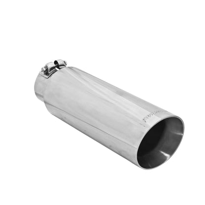 FLOWMASTER Exhaust Tip Exhaust Tip 4.00 Inch 13 Angle Cut Polished SS Fits 3.00 Inch Tubing Clamp On