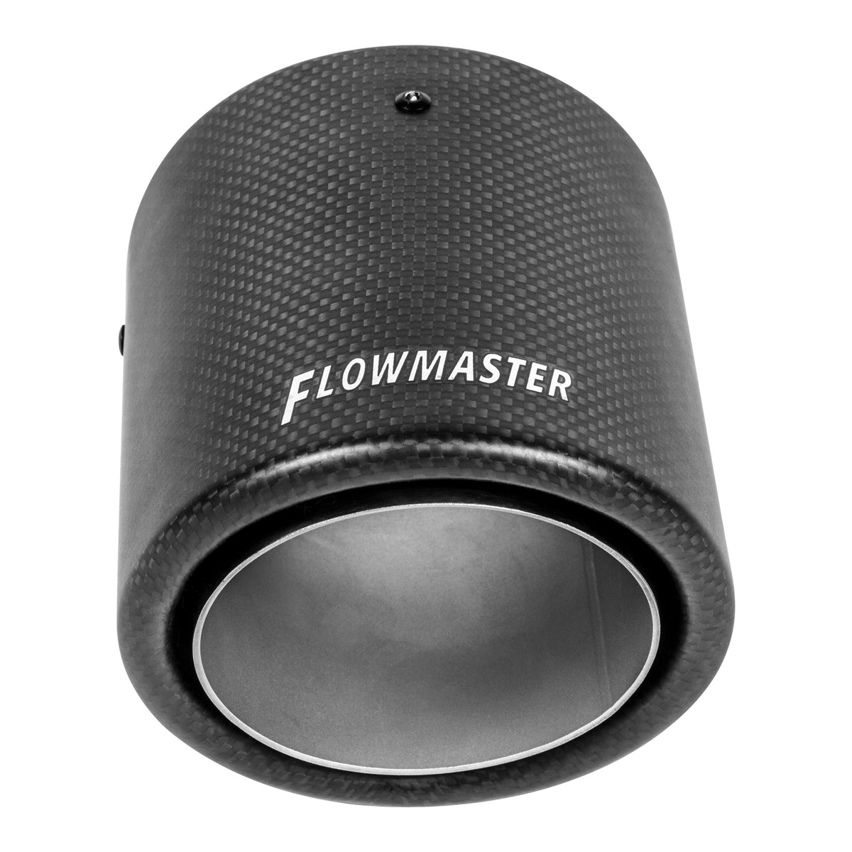 FLOWMASTER Exhaust Tip Exhaust Tip 4 Inch Rolled Angle Carbon Fiber Fits 2.5 Inch Tubing Weld On