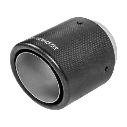 FLOWMASTER Exhaust Tip Exhaust Tip 4 Inch Rolled Angle Carbon Fiber Fits 3 Inch Tubing Weld On