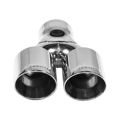 FLOWMASTER Exhaust Tip Exhaust Tip 3 Inch Dual Out Angle Cut Fits 3 Inch Tubing Weld On