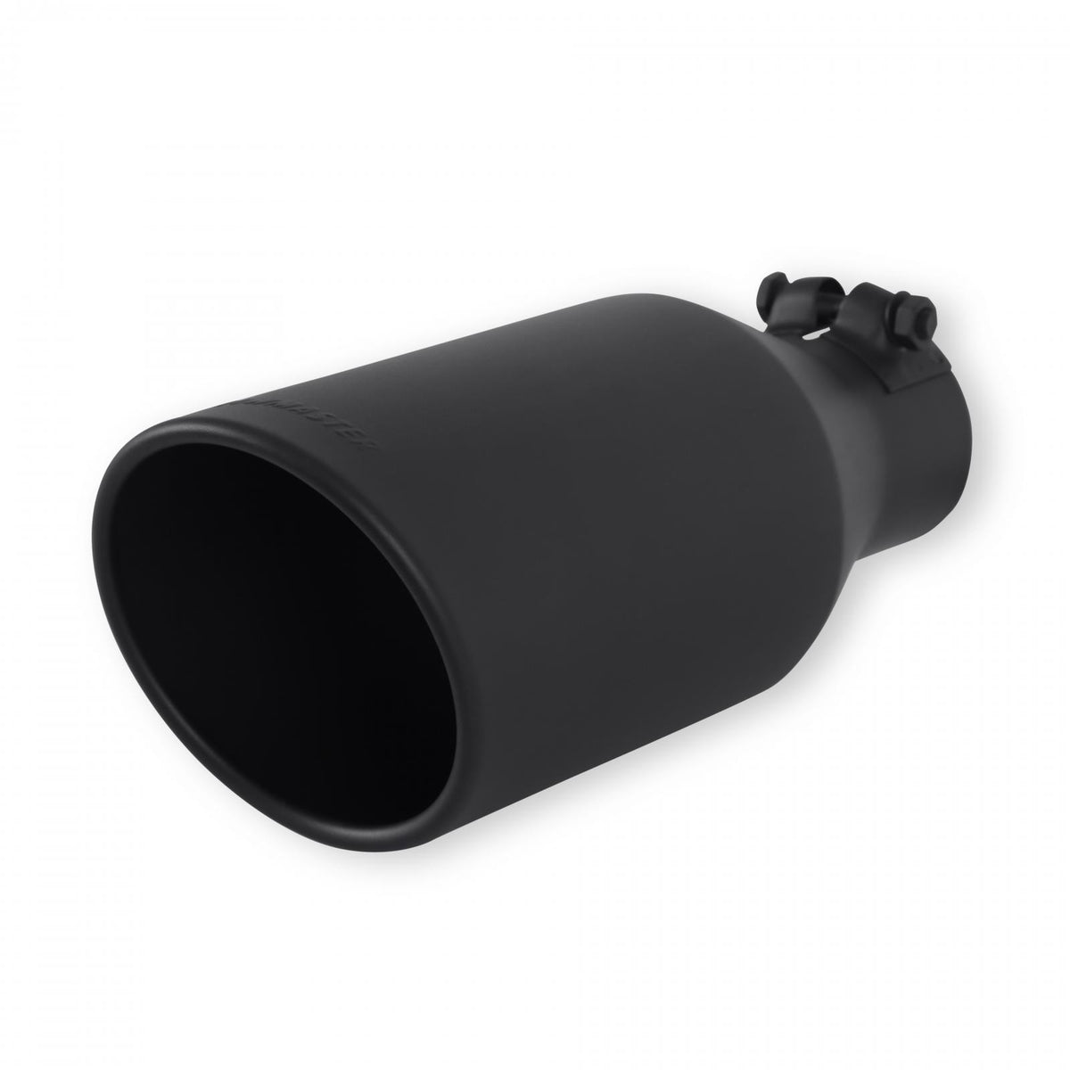 FLOWMASTER Exhaust Tip Exhaust Tip 4.5 Inch Black Angle Cut Fits 2.5 Inch Tubing, 11.00-In Long Clamp On