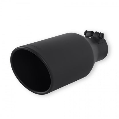 FLOWMASTER Exhaust Tip Exhaust Tip 4.5 Inch Black Angle Cut Fits 2.5 Inch Tubing, 11.00-In Long Clamp On