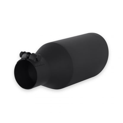FLOWMASTER Exhaust Tip Exhaust Tip 4.5 Inch Black Angle Cut Fits 2.5 Inch Tubing, 11.00-In Long Clamp On