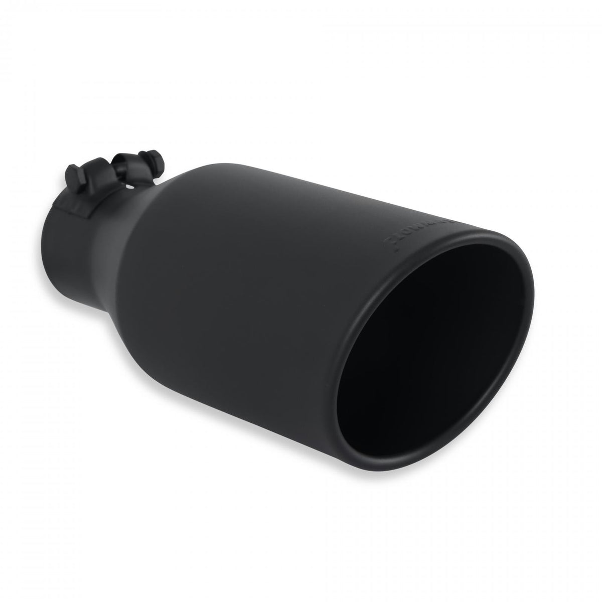 FLOWMASTER Exhaust Tip Exhaust Tip 4.5 Inch Black Angle Cut Fits 2.5 Inch Tubing, 11.00-In Long Clamp On