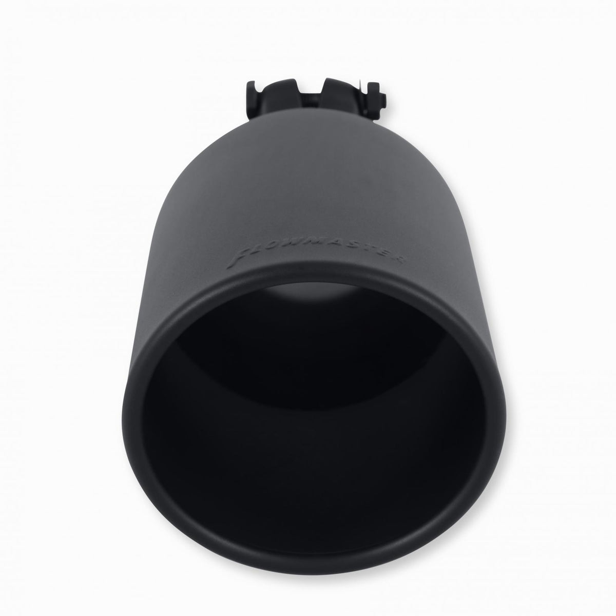 FLOWMASTER Exhaust Tip Exhaust Tip 4.5 Inch Black Angle Cut Fits 2.5 Inch Tubing, 11.00-In Long Clamp On