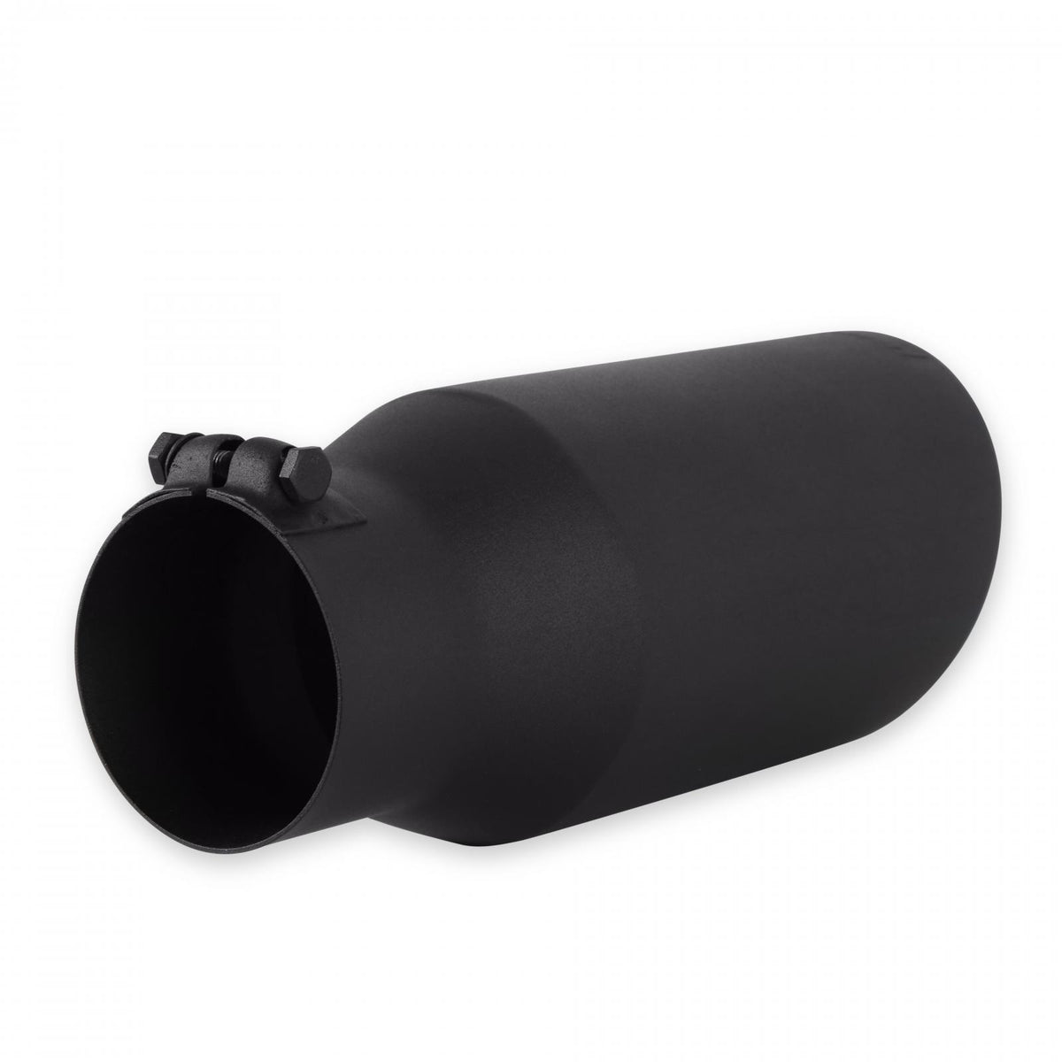 FLOWMASTER Exhaust Tip Exhaust Tip 5.0 Inch Black Angle Cut Fits 3.5 Inch Tubing, 12.00-In Long Clamp On