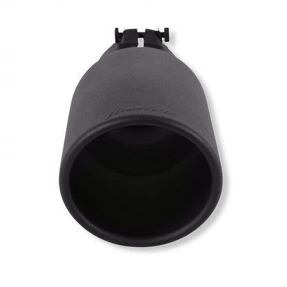 FLOWMASTER Exhaust Tip Exhaust Tip 5.0 Inch Black Angle Cut Fits 3.5 Inch Tubing, 12.00-In Long Clamp On