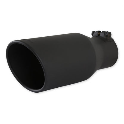 FLOWMASTER Exhaust Tip Exhaust Tip 4.5 Inch Black Angle Cut Fits 3.0 Inch Tubing, 11.00-In Long Clamp On