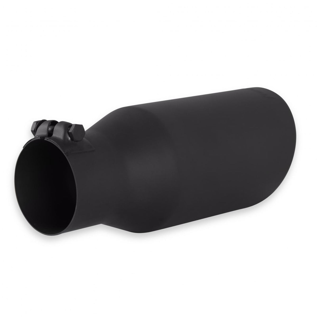 FLOWMASTER Exhaust Tip Exhaust Tip 4.5 Inch Black Angle Cut Fits 3.0 Inch Tubing, 11.00-In Long Clamp On