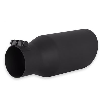 FLOWMASTER Exhaust Tip Exhaust Tip 4.5 Inch Black Angle Cut Fits 3.0 Inch Tubing, 11.00-In Long Clamp On