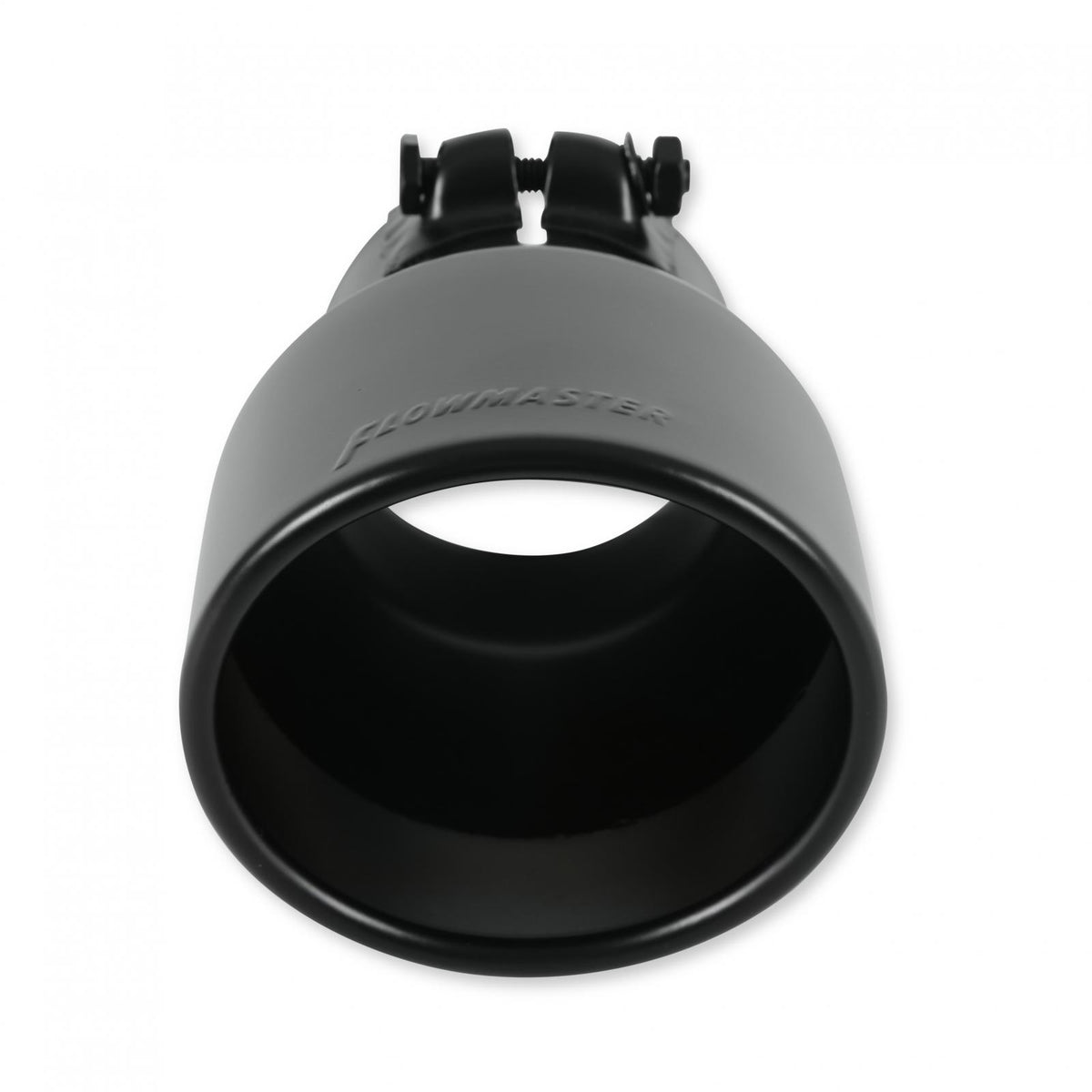 FLOWMASTER Exhaust Tip Exhaust Tip 4.5 Inch Black Angle Cut Fits 3.0 Inch Tubing, 7.00-In Long Clamp On