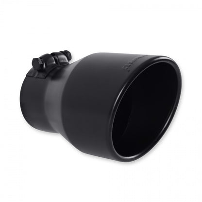 FLOWMASTER Exhaust Tip Exhaust Tip 4.5 Inch Black Angle Cut Fits 3.0 Inch Tubing, 7.00-In Long Clamp On
