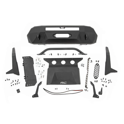 ROUGH COUNTRY Front Bumper | High Clearance | 12000-Lb Pro Series Winch | Synthetic Rope Toyota Tacoma 4WD (16-23) | 10717