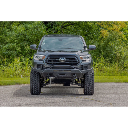 ROUGH COUNTRY Front Bumper | High Clearance | 12000-Lb Pro Series Winch | Synthetic Rope Toyota Tacoma 4WD (16-23) | 10716