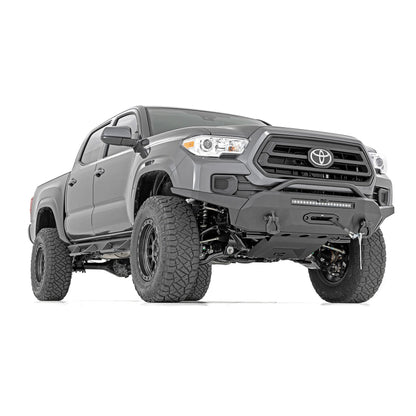 ROUGH COUNTRY Front Bumper | Hybrid | 20" Blk LED | 9500-Lb Winch Syn | Toyota Tacoma (16-23) | 10722