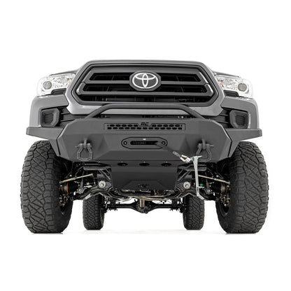 ROUGH COUNTRY Front Bumper | High Clearance | 12000-Lb Pro Series Winch | Synthetic Rope Toyota Tacoma 4WD (16-23) | 10716
