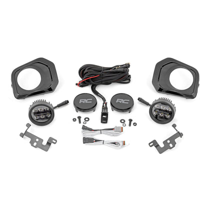 ROUGH COUNTRY | LED Fog Light Kit  3.5 Inch Round Black Series  Amber DRL  Toyota Tacoma (16-23) | 71095