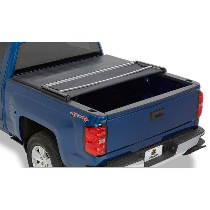 BESTOP | Soft Tri-Fold Tonneau Cover EZ-Fold For Nissan 2005-2024 Frontier 6.0 Foot Black Tailgate Spoiler Not Included Bestop | 16147-01