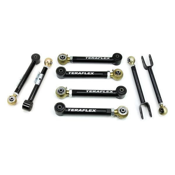 TERAFLEX | Adjustable Short Control Arm Kit 0-4" Lift Front & Rear 8-Arm | 97-06 Jeep Wrangler TJ | 1615000
