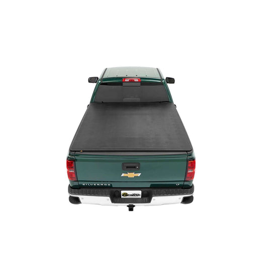 BESTOP | Soft Tri-Fold Tonneau Cover EZ-Fold For Chevy/GMC 2004-2012 Colorado/Canyon 6.0 Foot on green truck.