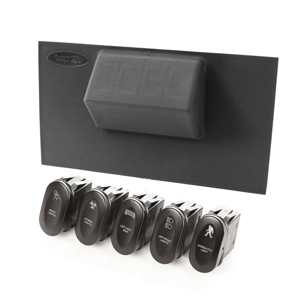 RUGGED RIDGE | 17235.72 | Etched Lower 4 Switch Panel Kit, 07-10 Jk