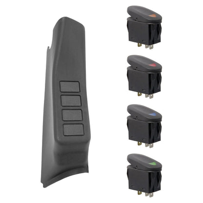 RUGGED RIDGE | 17235.87 | A-Pillar 4 Switch Pod Kit, Black, Right Side, 07-10 Jeep Wrangler
