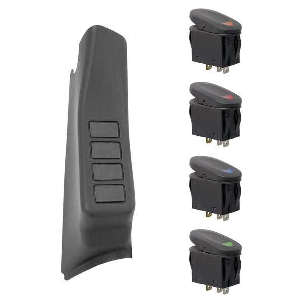 RUGGED RIDGE | 17235.87 | A-Pillar 4 Switch Pod Kit, Black, Right Side, 07-10 Jeep Wrangler
