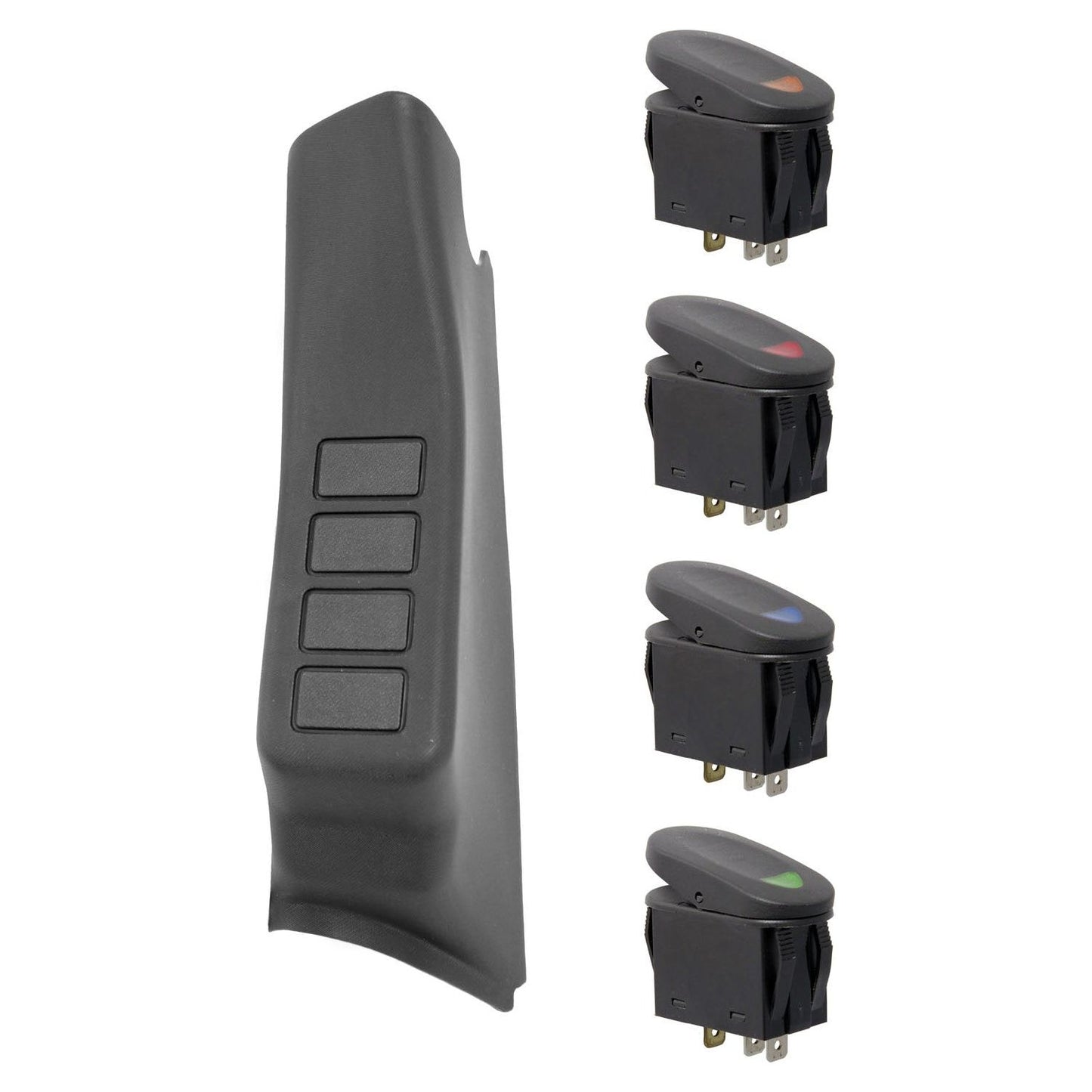 RUGGED RIDGE | 17235.96 | A-Pillar 4 Switch Pod Kit,Black,Left Side,11-16 Jeep Wrangler(Jk)