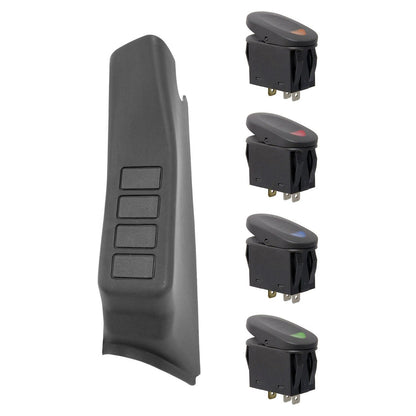 RUGGED RIDGE | 17235.96 | A-Pillar 4 Switch Pod Kit,Black,Left Side,11-16 Jeep Wrangler(Jk)
