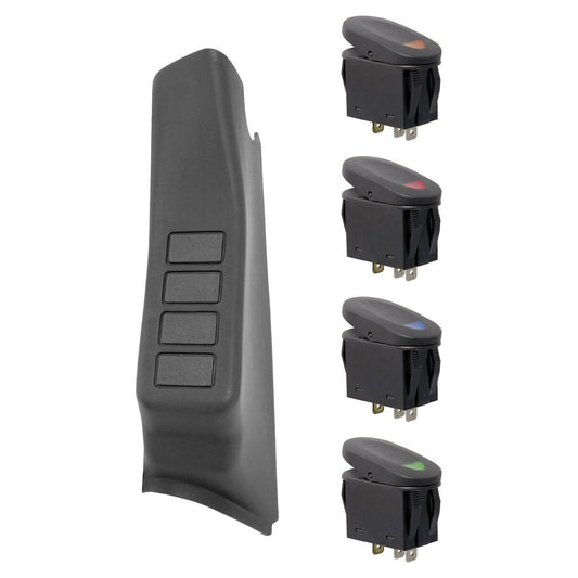 RUGGED RIDGE | 17235.96 | A-Pillar 4 Switch Pod Kit,Black,Left Side,11-16 Jeep Wrangler(Jk)