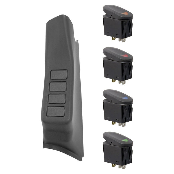 RUGGED RIDGE | 17235.96 | A-Pillar 4 Switch Pod Kit,Black,Left Side,11-16 Jeep Wrangler(Jk)