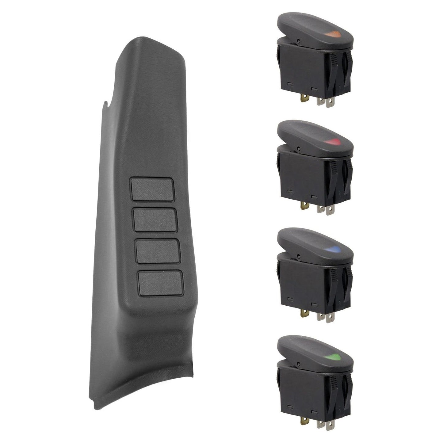 RUGGED RIDGE | 17235.97 | A-Pillar 4 Switch Pod, Black, Right Side, 11-14 Jeep Wrangler (Jk)