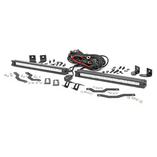 ROUGH COUNTRY LED Light Kit | Grille Mount | 10" Chrome Slimline Pair | Ford F-150 (18-20) | 70809