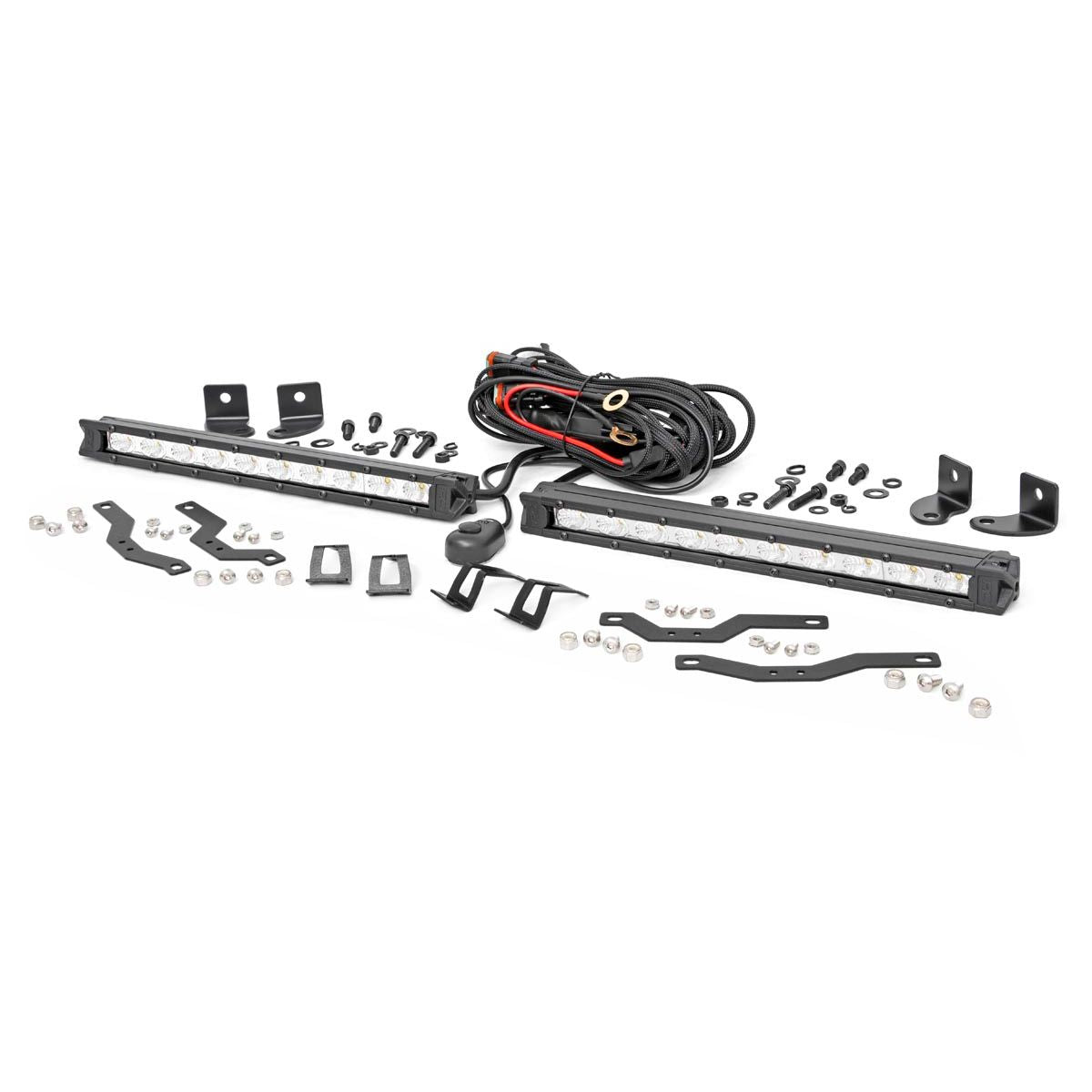 Rough Country LED Light Kit | Grille Mount | 10" Chrome Slimline Pair | Ford F-150 (18-20) 70809