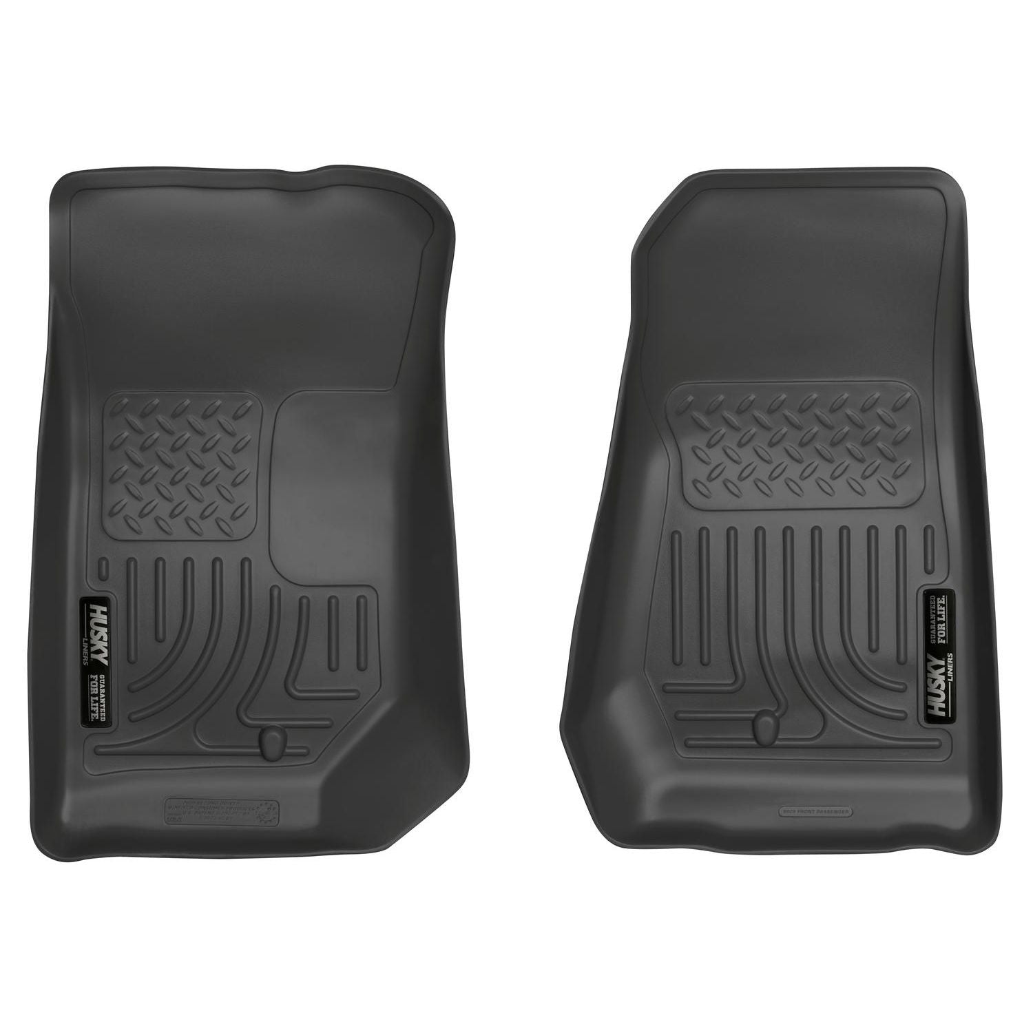 Husky Liners | Weatherbeater Front Floor Liners For 2007-2013 Jeep Wrangler Husky Liners | 18021, durable all-weather floor liners.