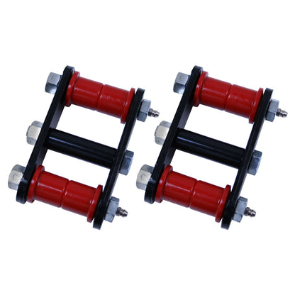 RUGGED RIDGE | 18265.08 | Heavy Duty Shackle Pair, 76-86 Cj Front, Greasable With Red Bushings